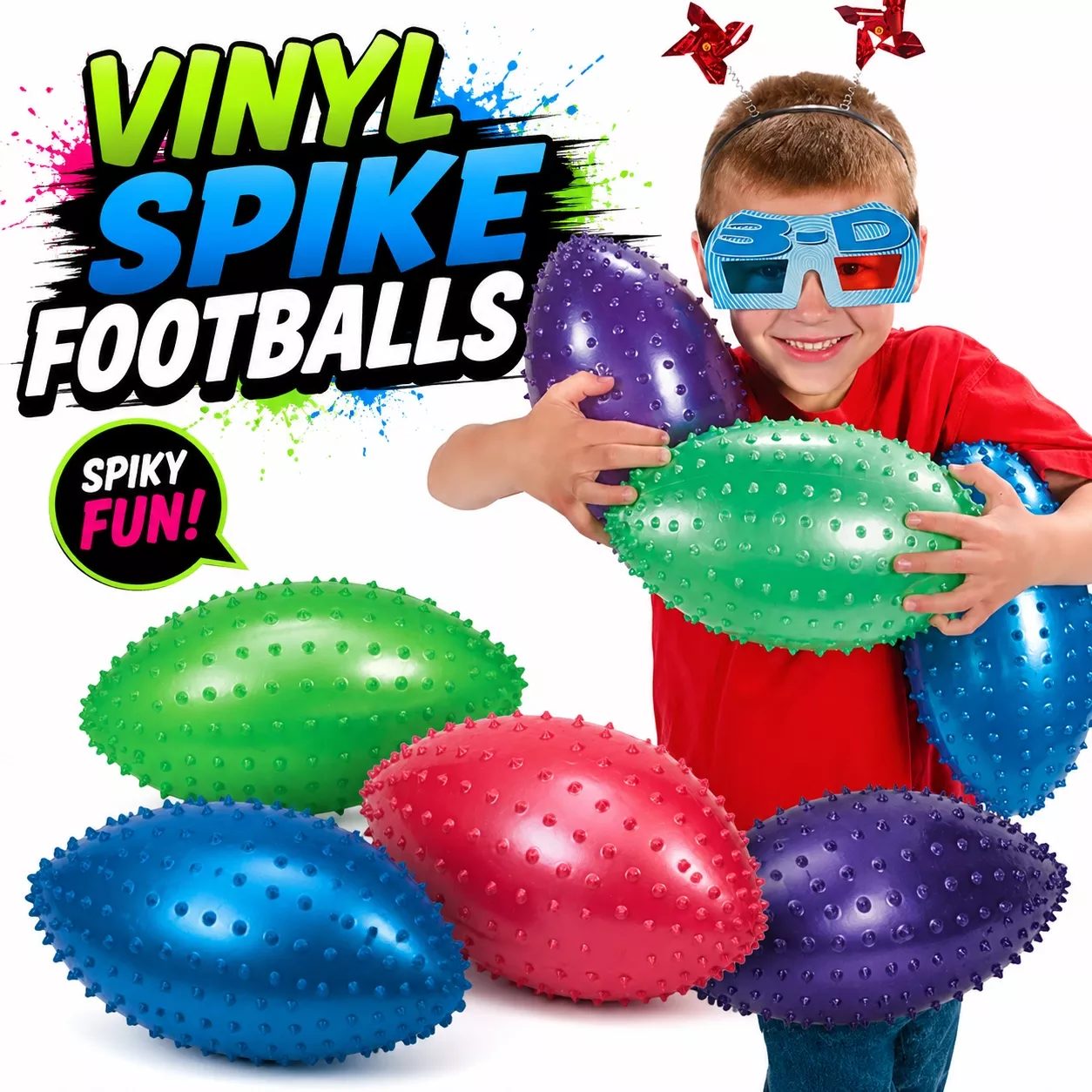 10-Inch Vinyl Spike Footballs – 120 Pieces