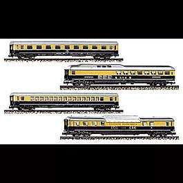 1962 Rheingold Passenger Set w/Close-Coupling Era III -- DB w/2 1st Class Coaches, Diner & Dome Car (blue, cream)
