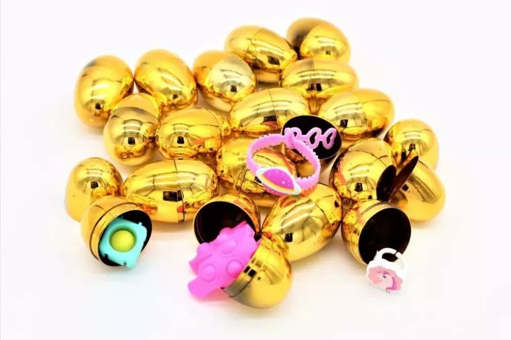 2-Inch Gold Metallic Toy-Filled Eggs – 300 Count