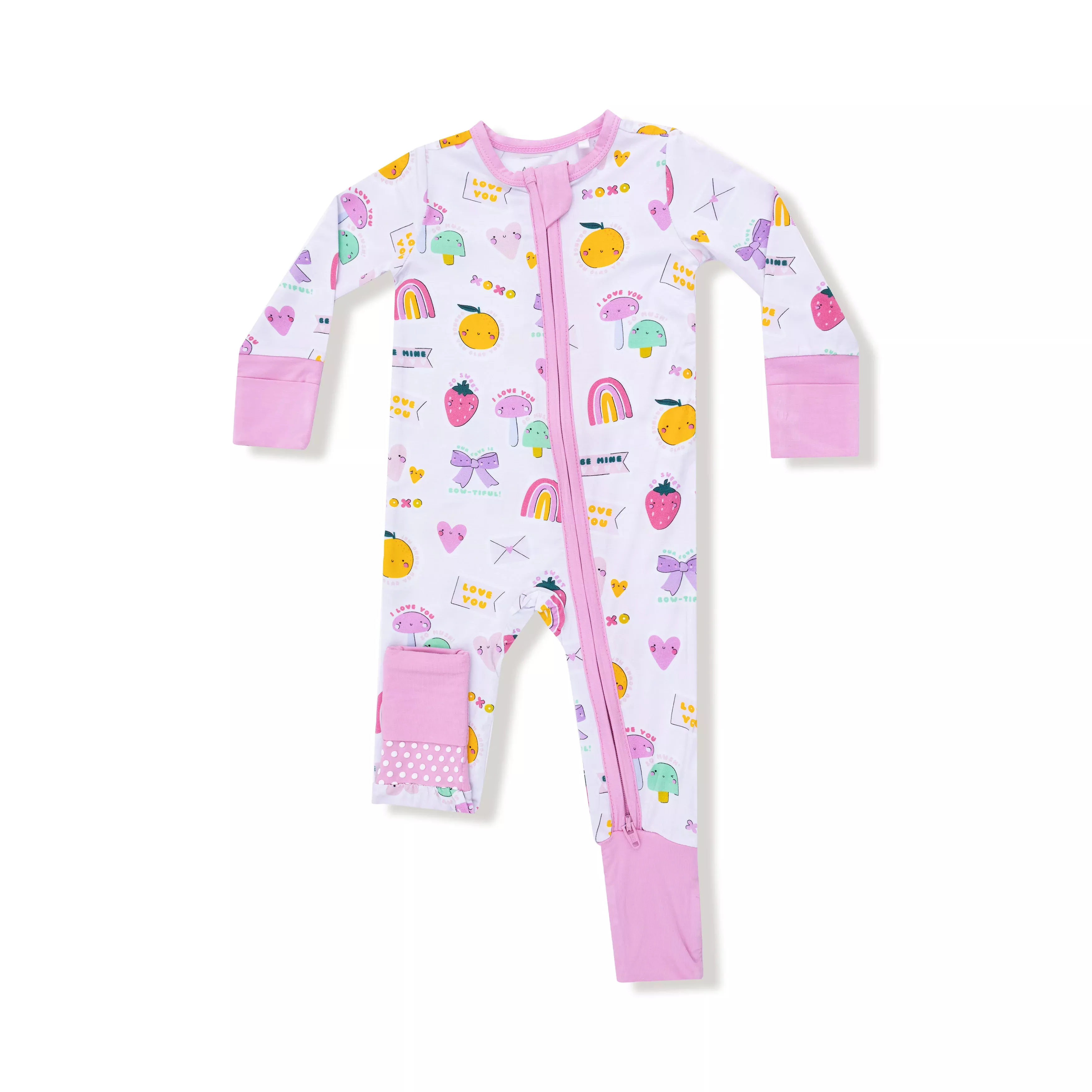 2 Way Zipper Romper - My Funny Valentine Pink