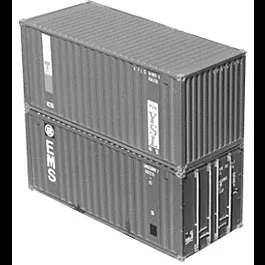 20' Corrugated Containers -- Undecorated 2-Logo Panel Sides/Smooth Doors