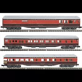 20s Era Heavyweight Passenger Car Set #2 (1 ea. combine, 12-1 Pullman & obsr -- Chicago & Alton (maroon & red w/silver roof & gold lettering)