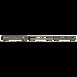 20s Era Heavyweight Passenger Car Set #2 (1 ea. combine, 12-1 Pullman & obsr -- Santa Fe (Pullman Green w/yellow lettering)