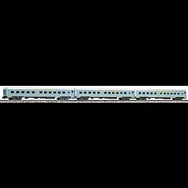 30s Smoothside Lightweight Streamliner Set #2 (three roomettes) -- American Railroad (1869-1969 centennial scheme, light blue w/yellow letterin