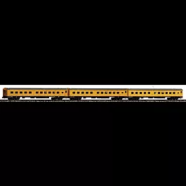 30s Smoothside Lightweight Streamliner Set #2 (three roomettes) -- Union Pacific (Armour Yellow & gray w/red lettering)