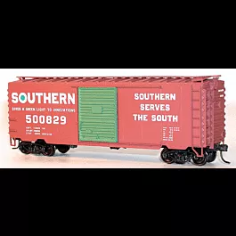40' PS-1 Steel Boxcar - Kit (Plastic) -- Southern (oxide, Green Light slogan)