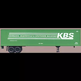 45' Highway Trailer -- Kankakee, Beaverville & Southern (green, white lettering)
