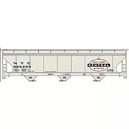 47' ACF 3-Bay Center Flow Covered Hopper - Kit -- New York Central (gray, black, red, white, Large Logo)
