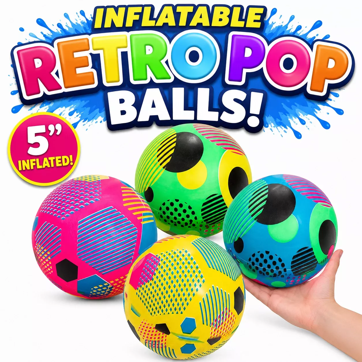 5″ Inflatable Vinyl Pattern Balls – 300 Count