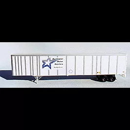 53' Plate Trailer - Painted White w/Silver Ribs -- Burlington Motor Carriers Decal (blue, black)