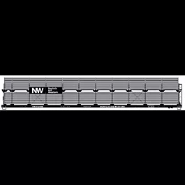 89' Partially Enclosed Bi-level Auto Rack - Kit (Plastic) -- Norfolk & Western #412048 (Block NW Logo)