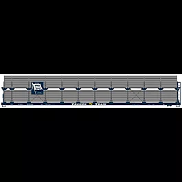 89' Partially Enclosed Bi-level Auto Rack - Kit (plastic) -- Wabash (blue, aluminum, Flag Logo)