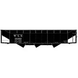 AAR 70-Ton Offset-Side 3-Bay Hopper - Kit -- Wheeling & Lake Erie 78369 (black)