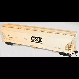 ACF 47' 3-Bay Center Flow Covered Hopper - Kit (Plastic) -- CSX #255918 (tan, Large Centered CSX)