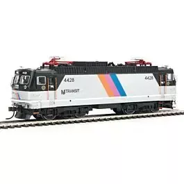 AEM-7/ALP-44 Electric w/Sound & DCC - Master(R) Gold -- NJ Transit #4428 (silver, black, purple, magenta, orange)