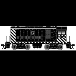 Alco HH660 - Standard DC - Master Silver -- Santa Fe #2312 (Zebra Stripe, black, silver)