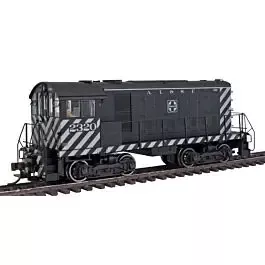 Alco HH660 - Standard DC - Master Silver -- Santa Fe #2320 (Zebra Stripe, black, silver)