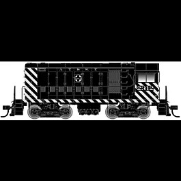 Alco HH660 w/QSI Titan Sound & DCC - Master Gold -- Santa Fe #2312 (Zebra Stripe, black, silver)