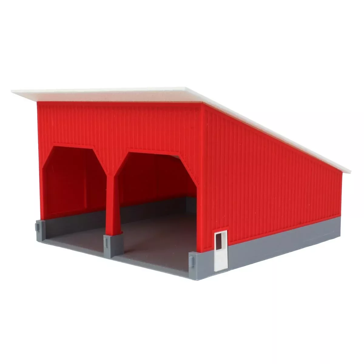 (B&D) 1/64 The Double Bay 40ft x 40ft Cattle Shed, Red/White, 3D Printed - Damaged Item