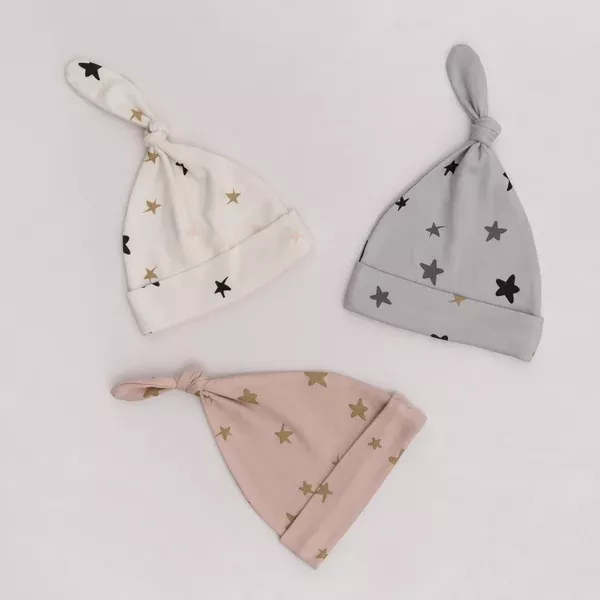Baby Knot Hat Stars Gold