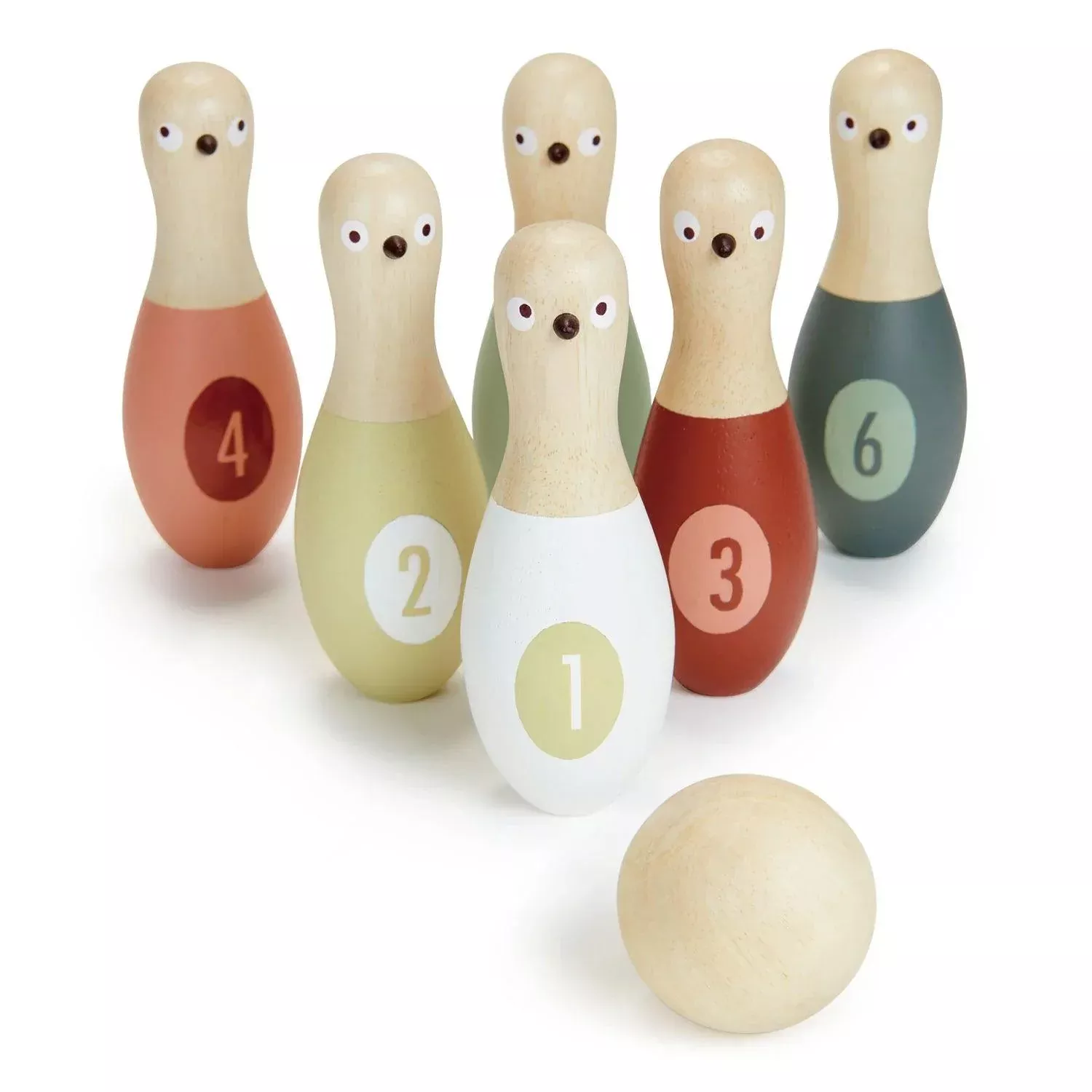 Birdie Skittles Wooden Bowling Set for Kids