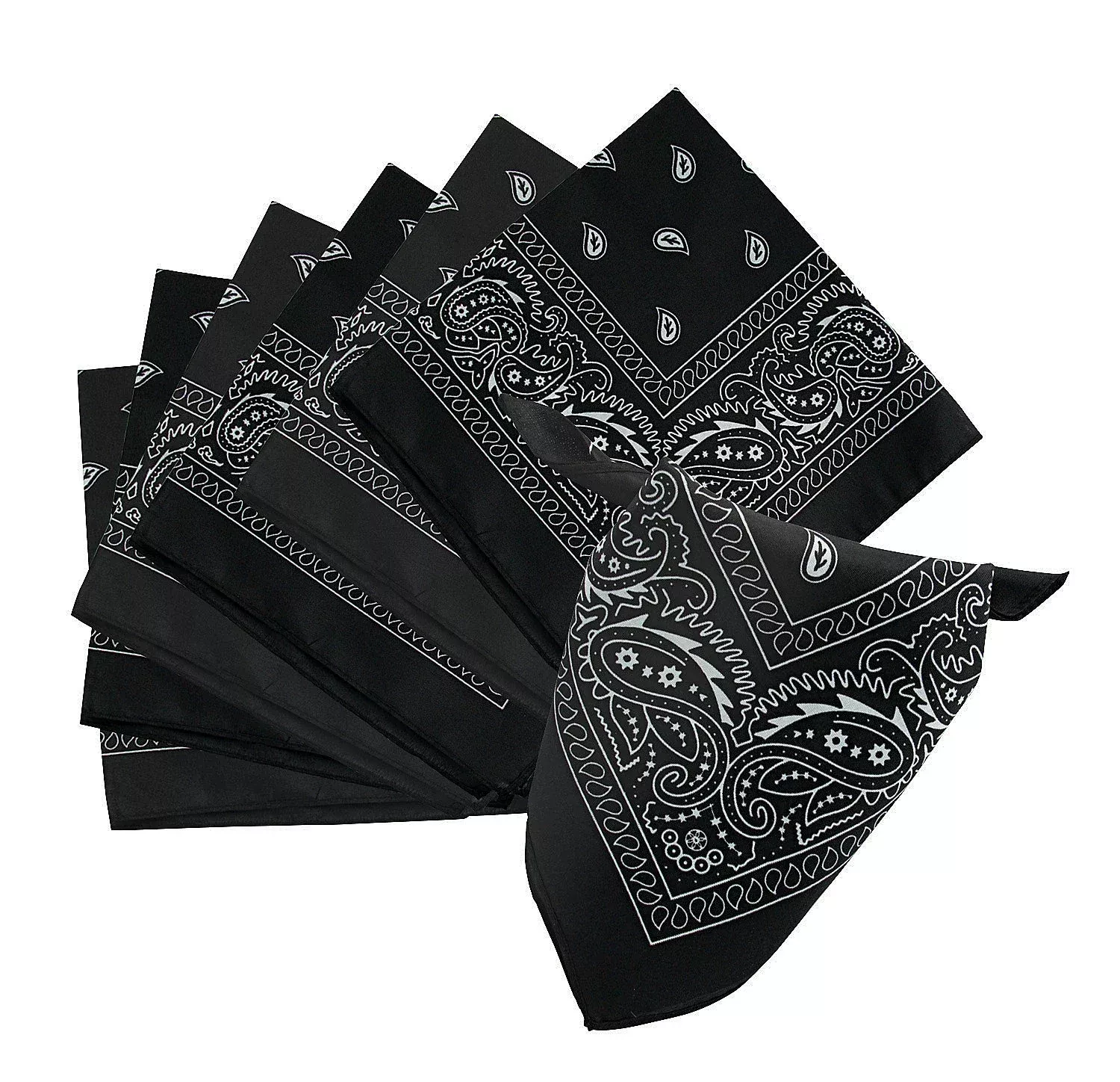 Black Paisley Bandanas 20″ Inch – 432 Pack