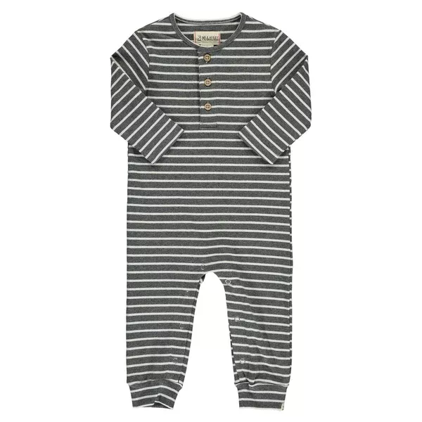 Charcoal/Cream Mason Rib Romper
