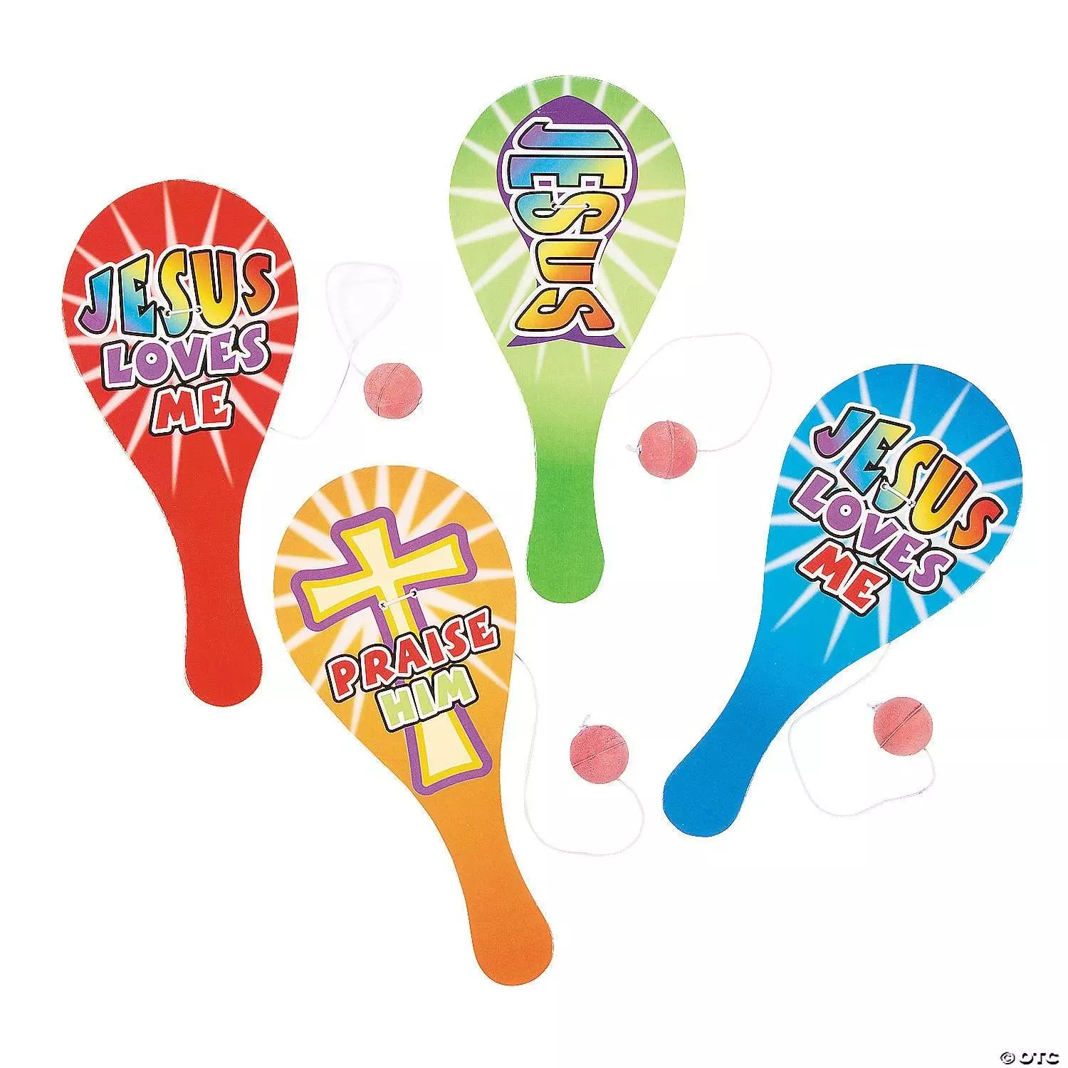 Christian Wooden Paddleball Games (240 Pack)