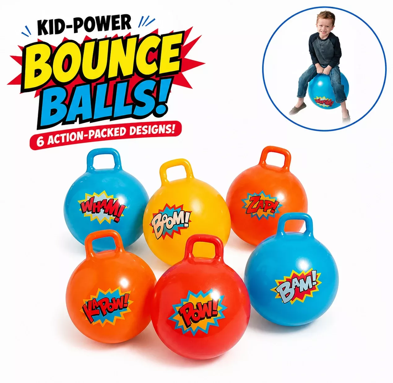 Comic Action Hopper Balls – 18″ Inflated (36 Count)