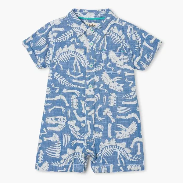 Dino Fossils Baby Woven Romper