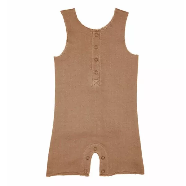 French Terry Organic Romper in Adobe