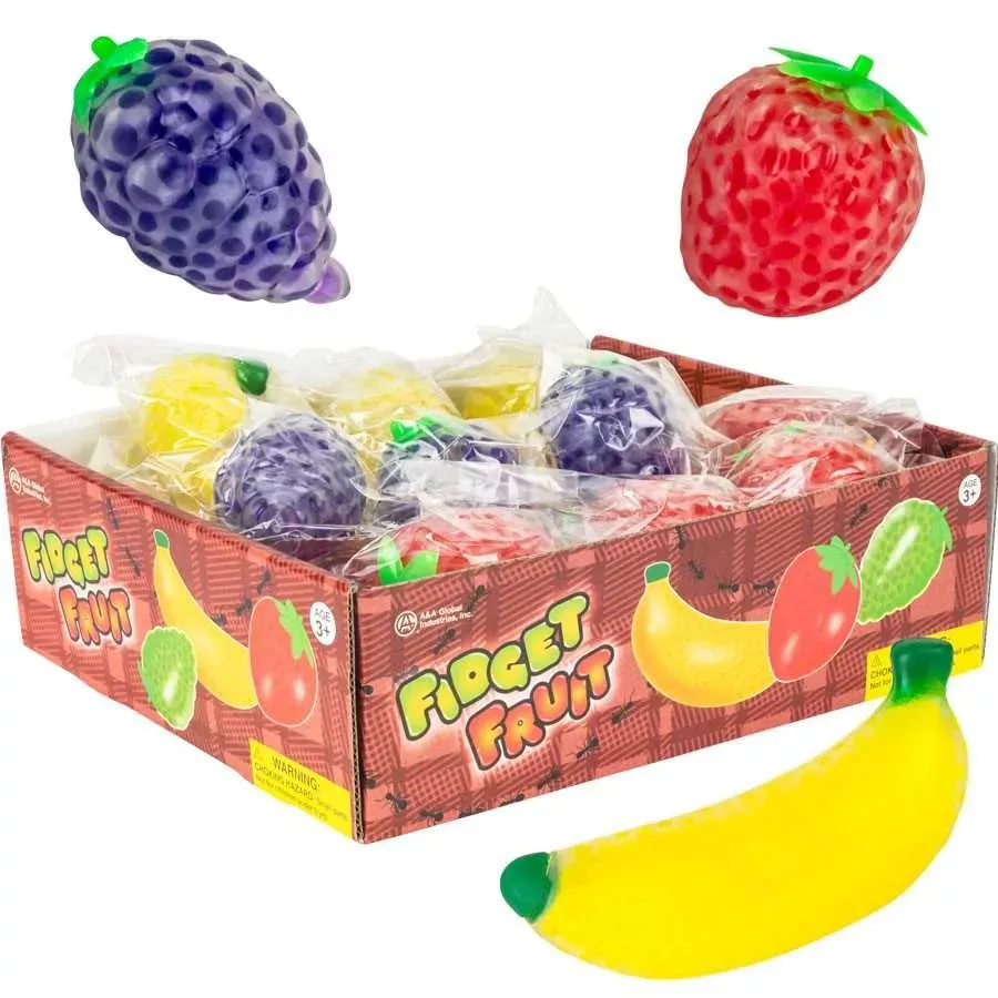 Fruit Shaped Fidget Balls – 24 Pieces