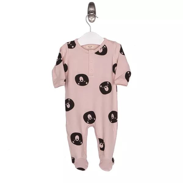 Henley Footie Bears - Dusty Rose