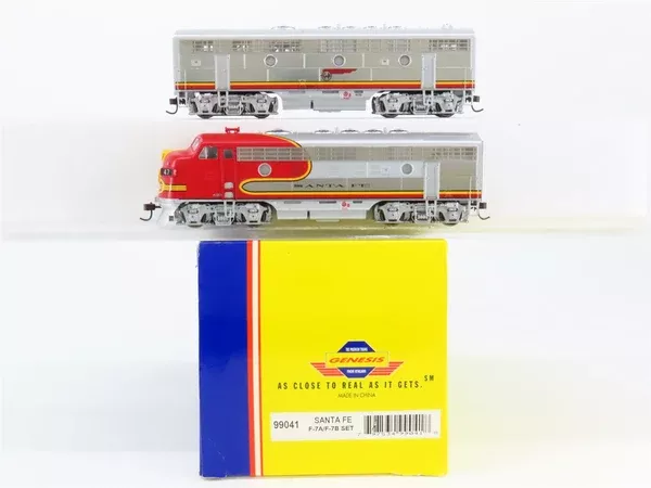 HO Athearn Genesis 99041 ATSF Santa Fe "Warbonnet" F7A/B Ph. 2 Diesel Set #47L/A