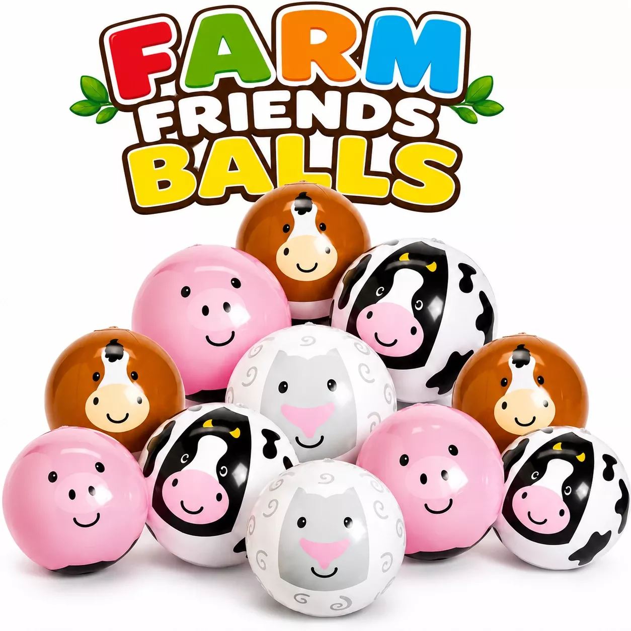 Inflatable Farm Animal Balls – 10″-11″ (180 Count)
