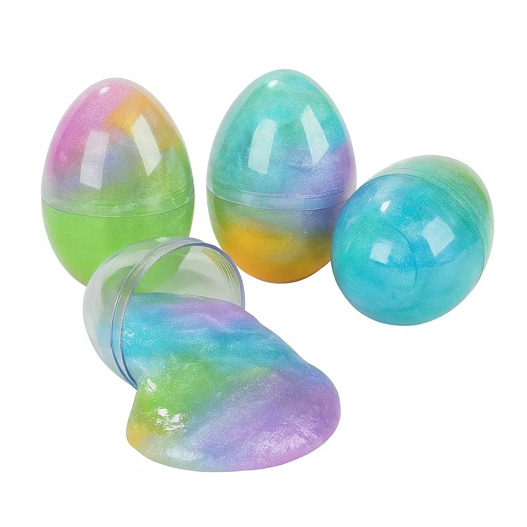 Iridescent Rainbow Glitter Putty Eggs – (216 Ct)