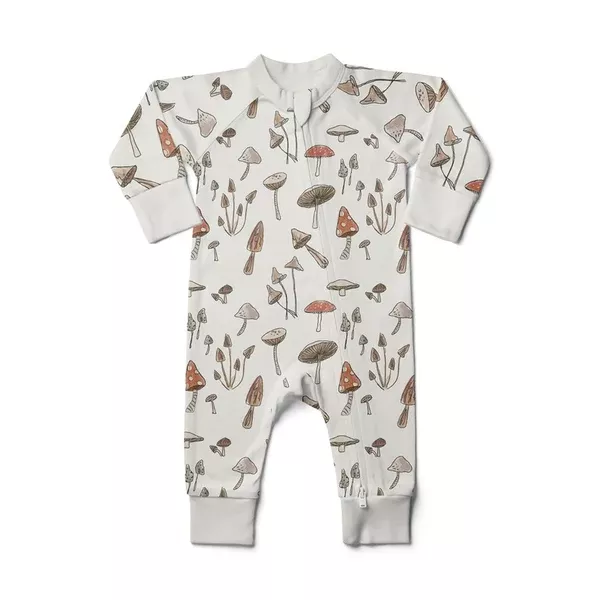 L/S Zipper One-Piece - Toadstool