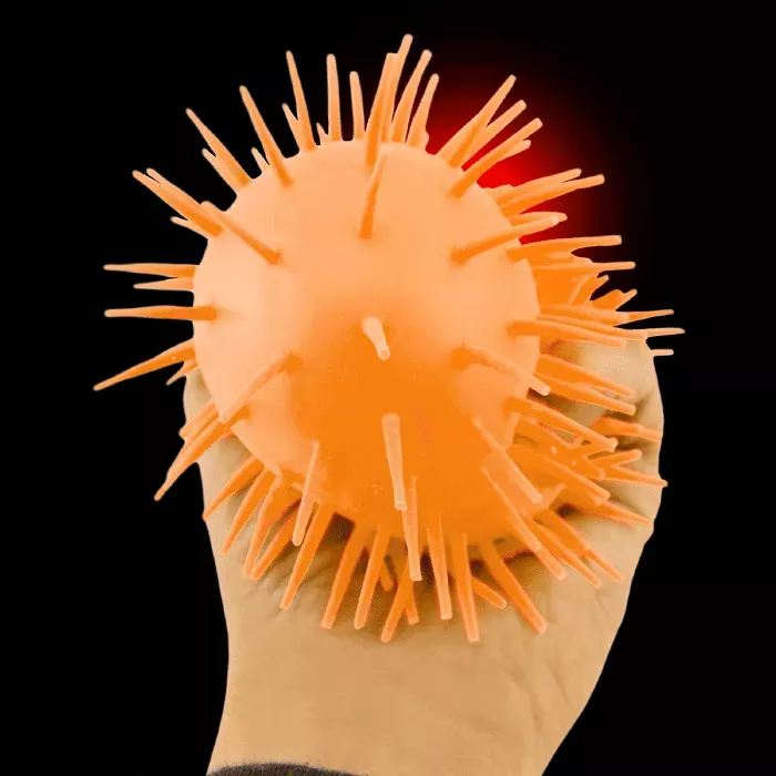 LED Flashing Pom-Pom Ball- Orange (#352130-Orange)
