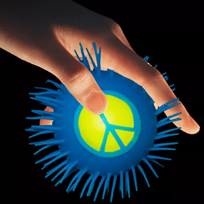 LED Peace Sign Puffer YoYo Ball- Blue (#352086-Blue)