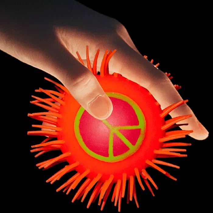 LED Peace Sign Puffer YoYo Ball- Orange (#352086-Orange)