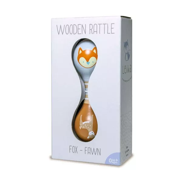 Leika Fox & Fawn Wood Rattle