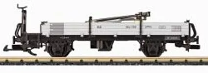 LGB 40099 RhB RhB Low Side Car w/Brakeman's Platform and a Pantograph Load
