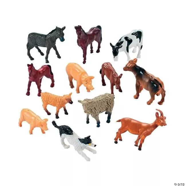 Mini Vinyl Farm Animal Toys – 372 Count