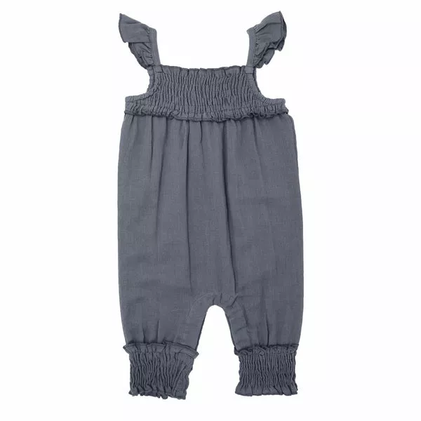 Muslin Sleeveless Romper in Moonstone