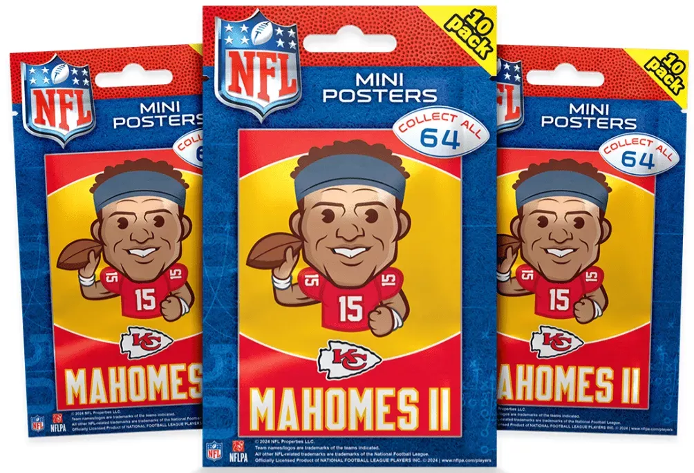 NFL Mini Posters – 50 Hanger Packs (10 Per Pack)