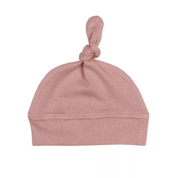 Organic Top-Knot Hat In Neutral Mauve
