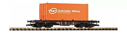 PIKO 37725 OeBB V Flat Car w/ Geb.Weiss 20' Container