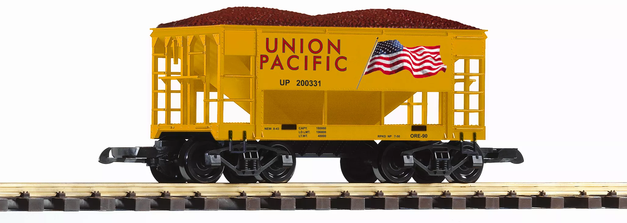PIKO 38914 UP Ore Car 200331 "Flag" w/Ore Load