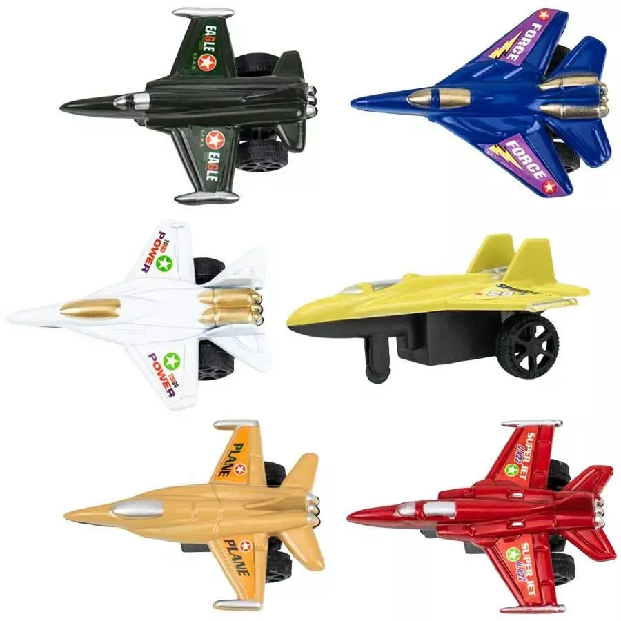 Plastic Toy Jets Assorted Colors (12 Pieces)