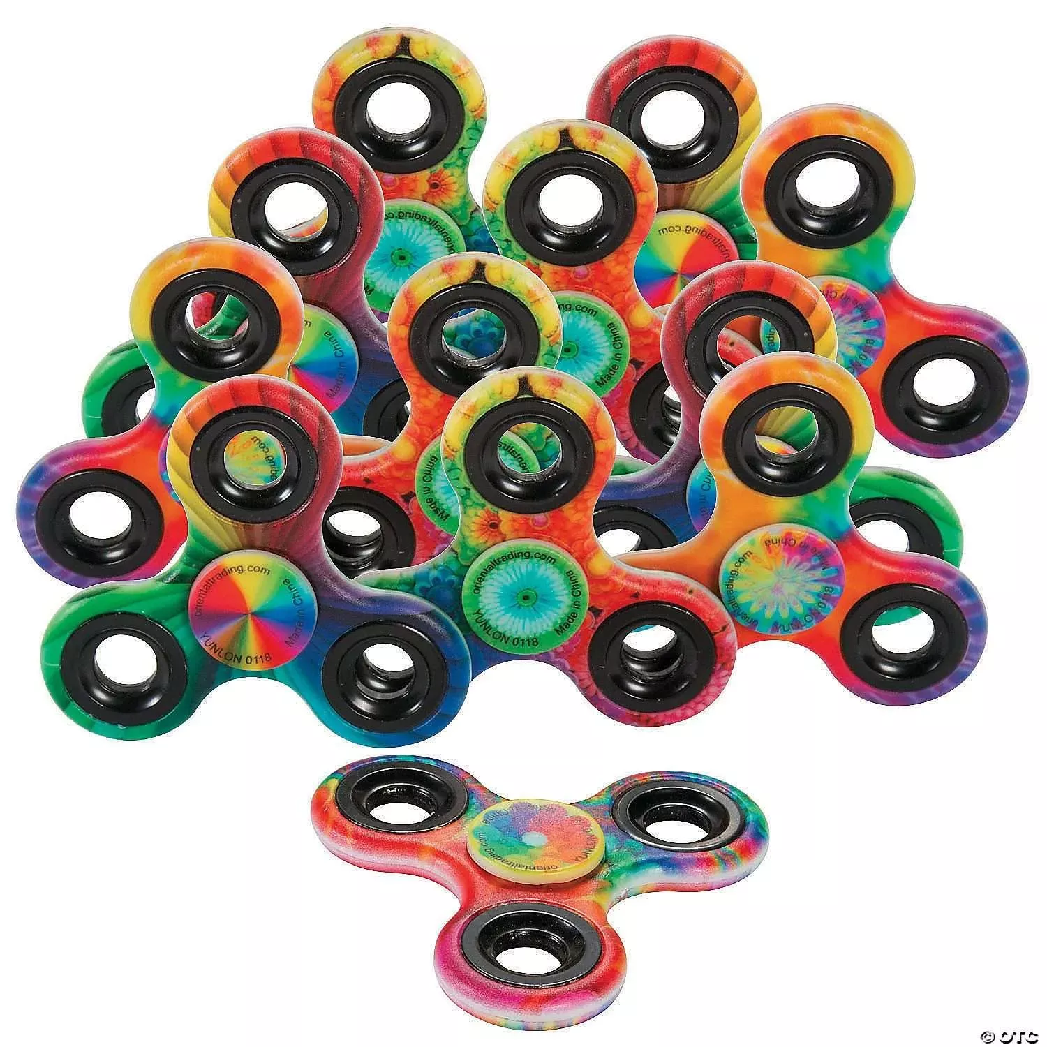 Psychedelic Tie-Dye Fidget Spinners – Case of 240